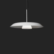 Oluce LED-hængelampe Iride, Ø 55 cm, hvid, metal, glas