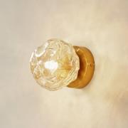 Lindby væglampe Piatra, rav/messing, glas, Ø 16 cm, G9