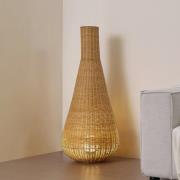Lucande gulvlampe Takeo, rattan, højde 115 cm, E27