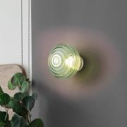 LED-væglampe Earl, messing/grøn, glas, Ø 15,5 cm
