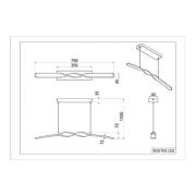LED-pendellampe Ginko, sand, metal, længde 79 cm