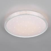 LED-loftlampe Varda, hvid, Ø 39 cm, fjernbetjening