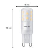 Philips LED-stiftsokkelpære G9 3,7W 470lm 2700K mat 3 stk