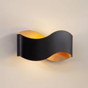 Lindby væglampe Dailin, sort/guld, 30 cm, metal