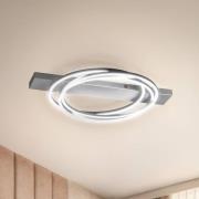 LED-loftlampe Kiku, længde 76 cm, aluminiumfarvet, metal