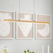 LED-pendellampe Shine-Wood, længde 105 cm, eg/sort CCT