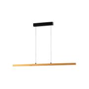LED-pendellampe Shine-Wood, længde 141 cm, eg/sort CCT