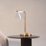 Maytoni LED-bordlampe Cabaret, messing/klar, højde 48,5 cm