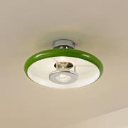 Lindby loftlampe Branford, Ø 35 cm, grøn, metal