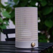 Dyberg Larsen LED-bordlampe Mesh, hvid, højde 20 cm