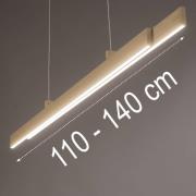 LED-hængelampe Vayana, længde 114 cm, sandfarvet, metal, CCT