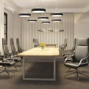 Arcchio LED-pendellampe Vanida, sort, Ø 40 cm, op/ned
