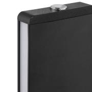 LED-bordlampe Arcus, sort/brun, højde 56 cm, metal/træ