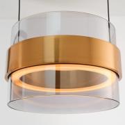 LED-hængelampe Inside, messingfarvet/røggrå, Ø 22 cm