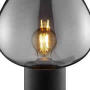 Bordlampe Ligari, sort/røggrå, højde 28 cm metal/glas