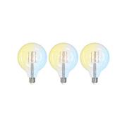 LUUMR Smart LED Filament sæt med 3 E27 G125 7W klar Tuya