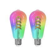 LUUMR Smart LED Filament sæt med 2 E27 ST64 4W RGB klar Tuya