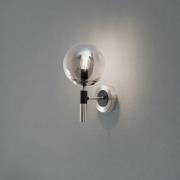 Væglampe Rollo, Ø 15 cm, røggrå, glas/metal