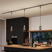 Paulmann URail lampeskærm Raja 2Easy, røget glas Ø 10 cm