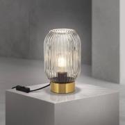 Bordlampe Carneval, røggrå, glas, højde 23,5 cm, E27