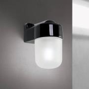Væglampe Ostia, sort, keramik, satineret glas, E27