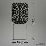 Bordlampe Rist, sort/rosaguld, højde 22 cm, metal