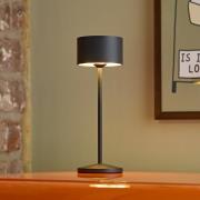 LED-bordlampe Veluna, sort, højde 25 cm IP44 dæmpbar CCT