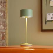 LED-bordlampe Veluna, grøn, højde 25 cm, IP44, dæmpbar, CCT