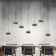 PURE LED-hængelampe Falling Rings sort Længde 132 cm 7 lyskilder