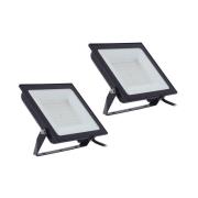 Prios udendørs LED-spot Maikel, 100 W, metal, 2 stk