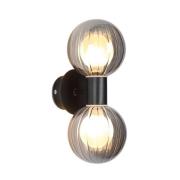 Væglampe til badeværelset Lumisphere, sort/røggrå Højde 28 cm 2 lyskil...