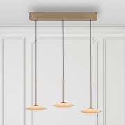 Paul Neuhaus LED-pendellampe Elipsa, 3 lyskilder, hvid/bronze