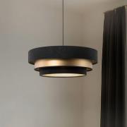 Triniti hængelampe, sort/guld, Ø 60 cm, tekstil