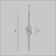 LED-væglampe RENAISSANCE, messing/sort, højde 63 cm, 2 lamper.