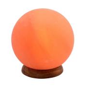 Saltlampe Planet, 2 kg, træfod, ravfarvet