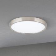 LED-loftlampe Disc, nikkelfarvet satineret, Ø 24 cm, CCT
