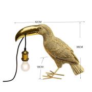 KARE bordlampe Toucan, guldfarvet, 42 cm høj, E27