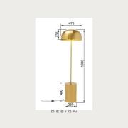 KARE Gulvlampe Loungy, guldfarvet, metal, 160 cm, E27