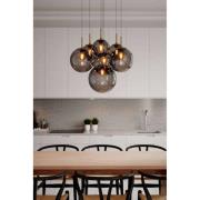 By Rydens pendellampe Laura, Ø 54 cm, 7 lyskilder, røggrå