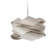LZF hængelampe Link, grå/nikkelfarvet, Ø 46 cm, træ