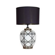 PR Home bordlampe New York, sort, højde 45 cm, keramik