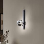 Væglampe Rumba, sort/røggrå, glas/metal Højde 40 cm