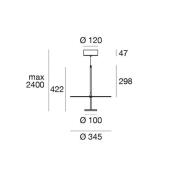 LED-hængelampe Stilo_P, hvid,  Ø 35 cm, IP40