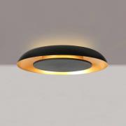 LED-loftlampe Golden Veil, sort/guld, dæmpbar, metal