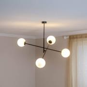 Loftlampe Linear, sort/opal, 4 lyskilder
