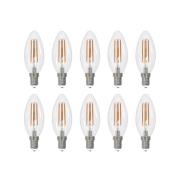 Arcchio LED-filamentpære E14 sæt med 10 stk. lys, 3000 K