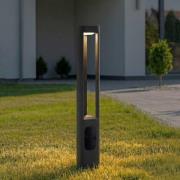 Lucande LED-gadelampe Pirron, højde 80 cm, stikkontakt, IP54