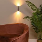 Vægspot Dupla, rustfarvet, højde 18 cm, metal, 2 lyskilder