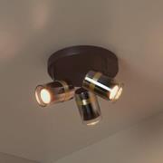 Loftspot Upton, Ø 31 cm, sort/røggrå, 3 lyskilder