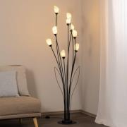 Gloriosa gulvlampe, sort, glas, 9 lyskilder